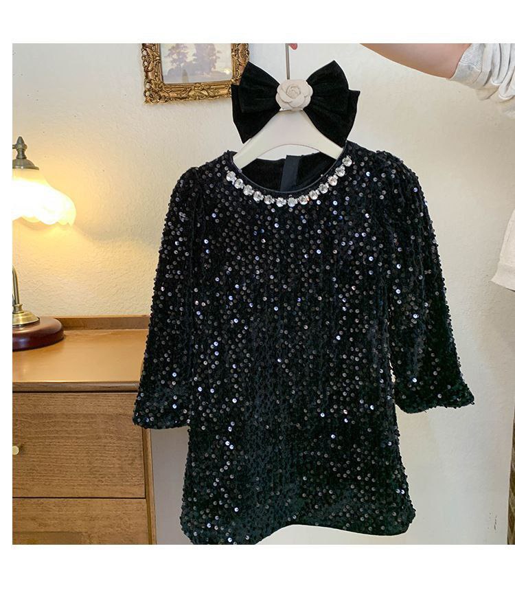 Robe de princesse en peluche à paillettes pour filles