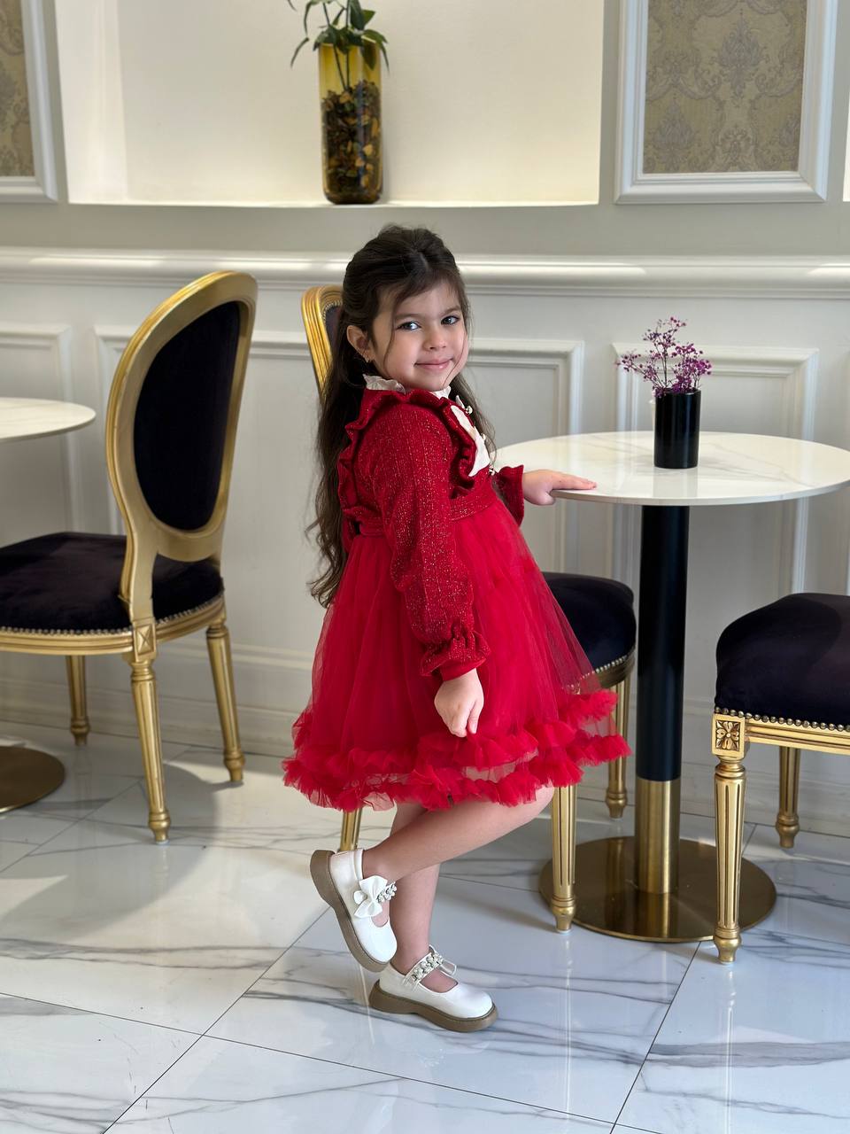 Robe de princesse en velours côtelé pour filles