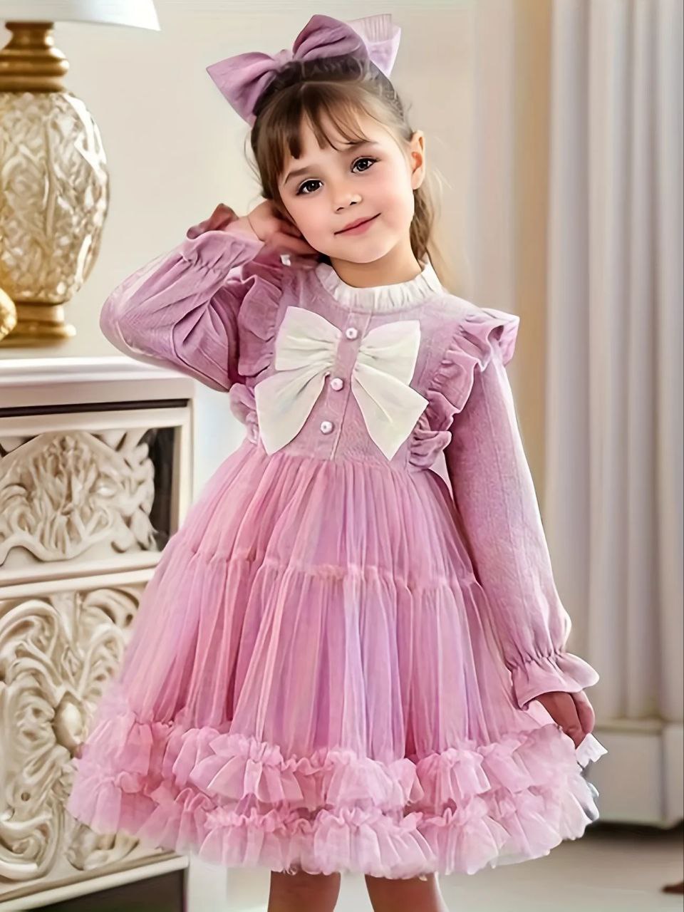 Robe de princesse en velours côtelé pour filles