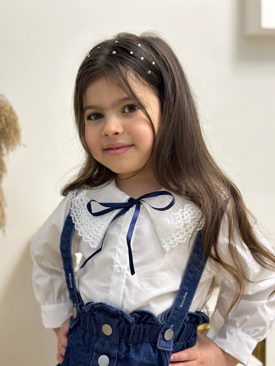 Jupe et chemise en jean à manches longues pour fille