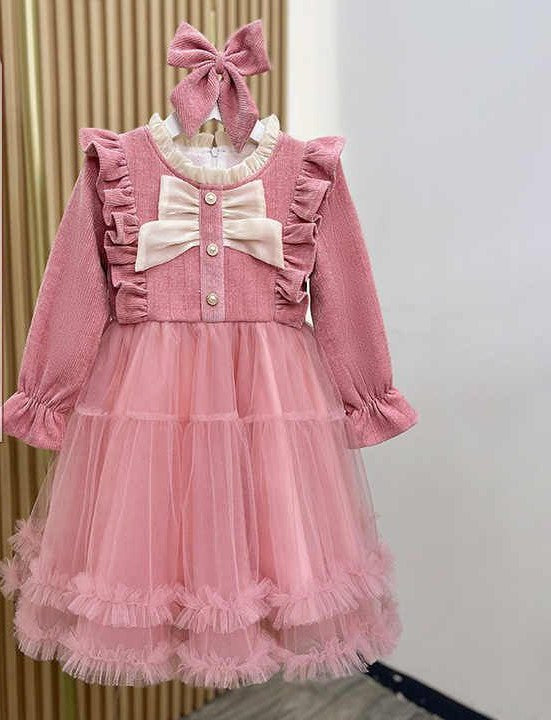 Robe de princesse en velours côtelé pour filles