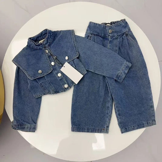 Ensemble deux piéces en denim pour filles