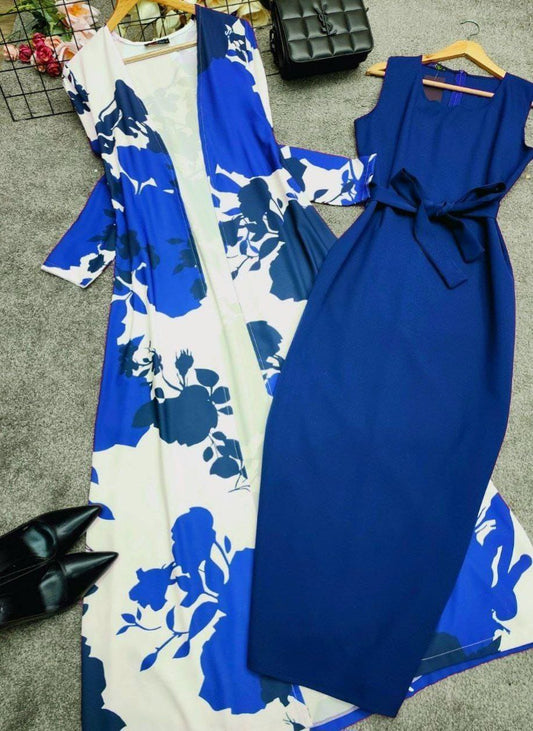 ensemble robe avec kimono a fleur